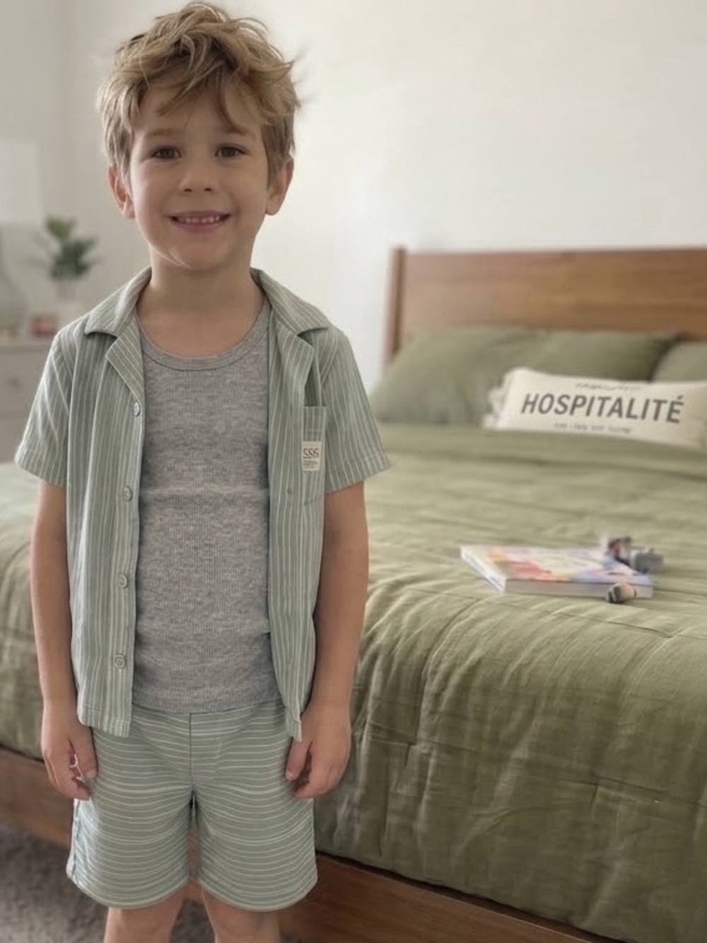 Calvin Klein Kids Light Green & Heather Gray 4-Piece Pajama Set